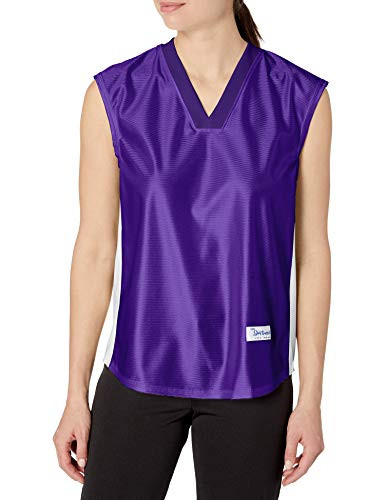 Intensity Womens Dazzle V-Neck Side Panel Basketball Jersey PurpleWhite Medium