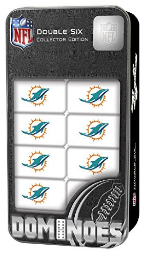 MasterPieces NFL Miami Dolphins Collector Edition Double Six Dominoes