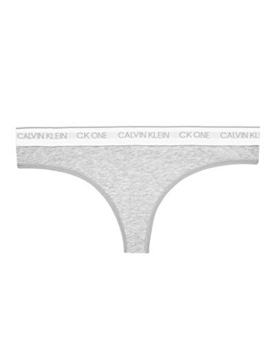 Calvin Klein Womens CK One Cotton Thong Panty Grey Heather L