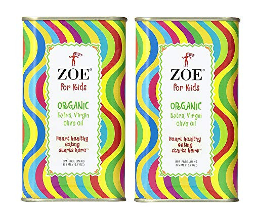 ZOE for Kids Organic Extra Virgin Olive Oil 12.7 Ounce Tin Pack of 2
