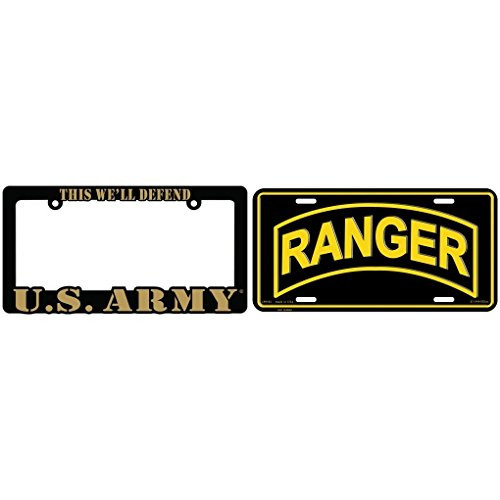 U.S. Army Ranger License Plate with U.S. Army Frame