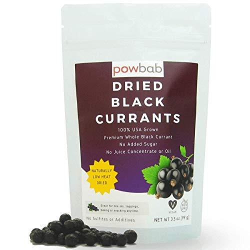 powbab Dried Black Currants - 100 percent USA Grown Currants Dried Fruit. No Added Sugar No Oil No Juice Concentrate. Unsweetened Dried Currants for Baking. Not Zante Currants. Unsulfured 3.5 oz powbab Dried Black Currants - 100 percent USA Grown Currants Dried Fruit. No Added Sugar No Oil No Juice Concentrate. Unsweetened Dried Currants for Baking. Not Zante Currants. Unsulfured 3.5 oz