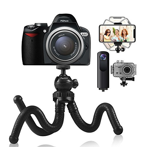 Phone Tripod,PacGo Flexible and Portable Tripod with Remote Shutter for iPhone,Android Phones,Camera and Gopro