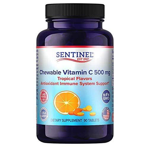 Sentinel Chewable Vitamin C 500 mg Antioxidant Immune System Support* 90 Tablets Sentinel Chewable Vitamin C 500 mg Antioxidant Immune System Support* 90 Tablets