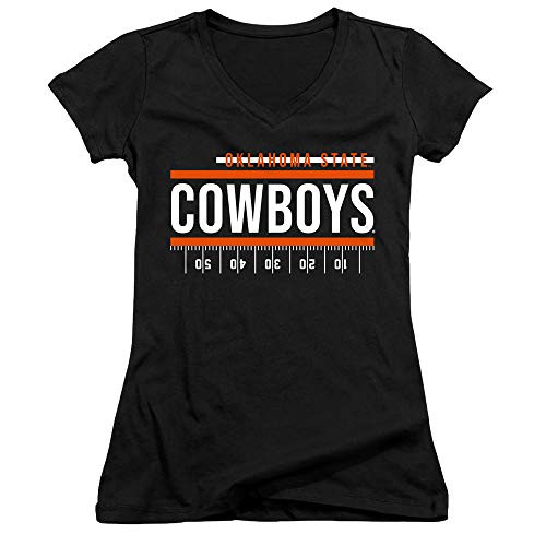 Oklahoma State University Official Yardage Design Juniors Sheer Fitted V-Neck T Shirt Black X-Large Oklahoma State University Official Yardage Design Juniors Sheer Fitted V-Neck T Shirt Black X-Large