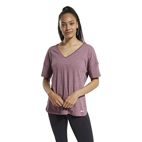Reebok Training Supply Activechill Cotton V-Neck T-Shirt Maroon S