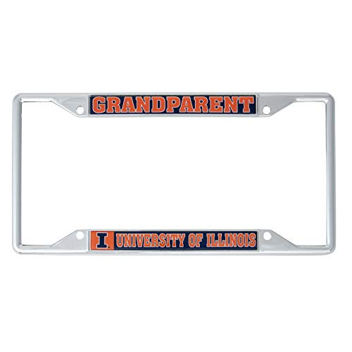 University of Illinois UI Fighting Illini NCAA Metal License Plate Frame for Front or Back of Car Officially Licensed Grandparent C