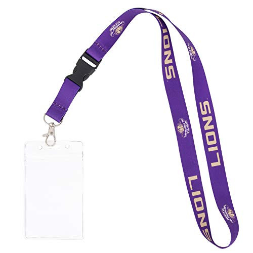 University of North Alabama UNA Lions NCAA Car Keys College ID Badge Holder Lanyard Keychain Detachable Breakaway Snap Buckle wPouch Purple