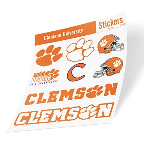 Clemson University Tigers NCAA Sticker Vinyl Decal Laptop Water Bottle Car Scrapbook Type 2 Sheet C