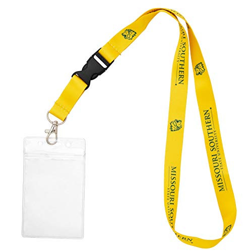 Missouri Southern State University Lions NCAA Car Keys College ID Badge Holder Lanyard Keychain Detachable Breakaway Snap Buckle w Pouch Yellow