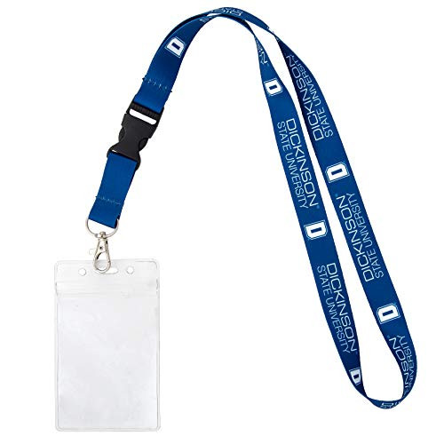 Dickinson State University NCAA Car Keys College ID Badge Holder Lanyard Keychain Detachable Breakaway Snap Buckle w Pouch Blue