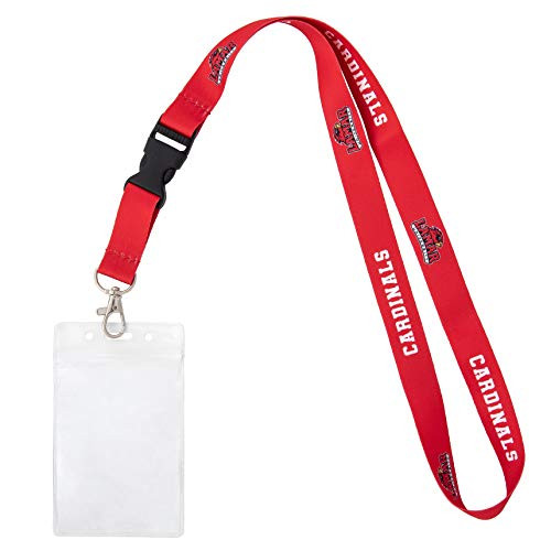 Lamar University NCAA Car Keys College ID Badge Holder Lanyard Keychain Detachable Breakaway Snap Buckle w Pouch Red