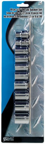 Performance Tool 1905 1/2" Drive 10-Piece SAE Socket Set