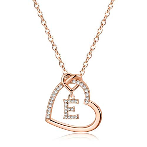 Rose Gold Initial Necklaces for Girls CZ Heart Pendant Initial E Necklaces for Teen Girls Women Dainty Letter Necklace for Women Girls Jewelry Cute Heart Necklace Kids Jewelry for Girls Gifts Rose Gold Initial Necklaces for Girls CZ Heart Pendant Initial E Necklaces for Teen Girls Women Dainty Letter Necklace for Women Girls Jewelry Cute Heart Necklace Kids Jewelry for Girls Gifts