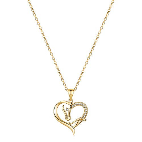 Hidepoo Horse Gifts for Girls Horse Necklace 14K Gold Plated Dainty Pendant Letter N Heart Necklace Horse Jewelry Cubic Zirconia Horse Necklace Horse Gifts for Girls Women Hidepoo Horse Gifts for Girls Horse Necklace 14K Gold Plated Dainty Pendant Letter N Heart Necklace Horse Jewelry Cubic Zirconia Horse Necklace Horse Gifts for Girls Women