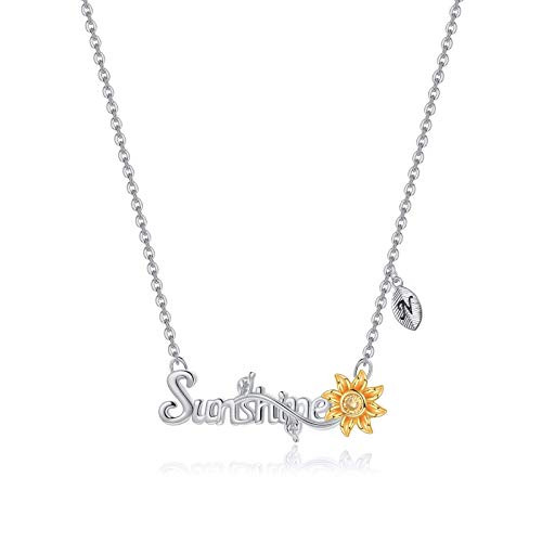 Sunflower Gifts for Women Necklace 18k Gold Plated Sunshine Necklace Sunflower Gifts You are My Sunshine Necklace Initial N Sunflower Jewelry Gifts for Women