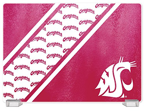 Duck House NCAA Washington State Cougars Tempered Glass Cutting Board with Display Stand Duck House NCAA Washington State Cougars Tempered Glass Cutting Board with Display Stand