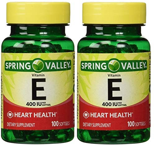 Spring Valley Vitamin E 400 IU 100 Count Pack of 2 Spring Valley Vitamin E 400 IU 100 Count Pack of 2