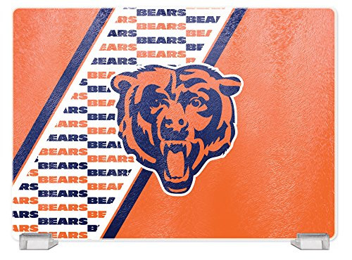Duck House NFL Chicago Bears Tempered Glass Cutting Board with Display Stand