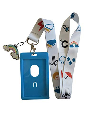 Weather Print Lanyard wID Badge Holder and Charm