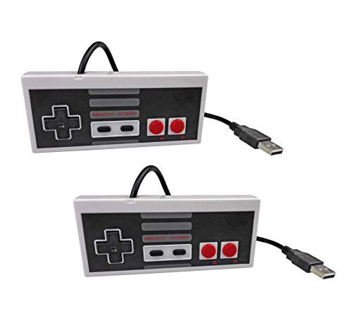 Pack of 2USB Controllers for NES Games PC USB Controller Retro Gamepad Joystick Raspberry Pi Gamepad Controller for Windows PC Mac Linux RetroPie NES Emulators