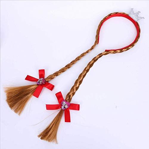 LONGMAO Girl Wig Headband Princess Dress up Braided Wigs Weaving Braid Sweet Show Headband Blondes Cosplay Performance Girls Accessories LONGMAO Girl Wig Headband Princess Dress up Braided Wigs Weaving Braid Sweet Show Headband Blondes Cosplay Performance Girls Accessories