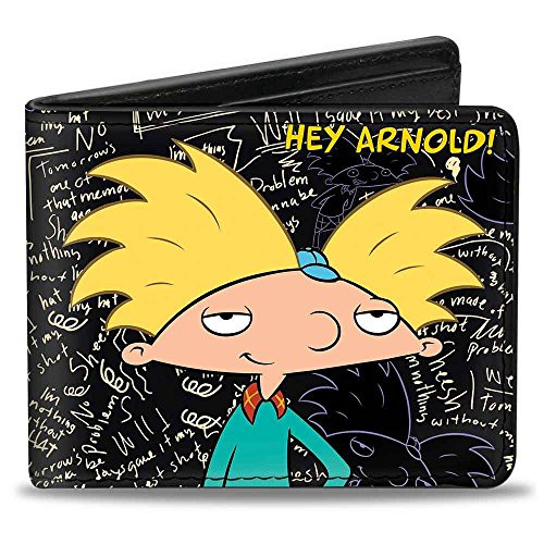 Buckle-Down mens Buckle-down Pu Bifold - Hey ArnoldArnold PoseChalkboard Scribbles Wallet Multicolor 4.0 x 3.5 US Buckle-Down mens Buckle-down Pu Bifold - Hey ArnoldArnold PoseChalkboard Scribbles Wallet Multicolor 4.0 x 3.5 US