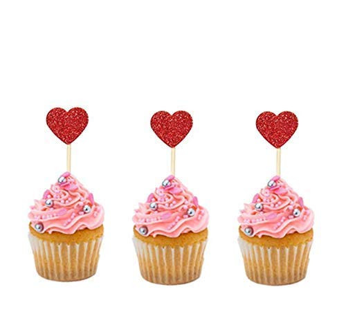 60 pcs Glitter Red Heart Cake Toppers Picks for Sweet Love Theme Wedding EngagementValentines Day Bridal Shower Party Cake Decors Red heart 60 pcs Glitter Red Heart Cake Toppers Picks for Sweet Love Theme Wedding EngagementValentines Day Bridal Shower Party Cake Decors Red heart