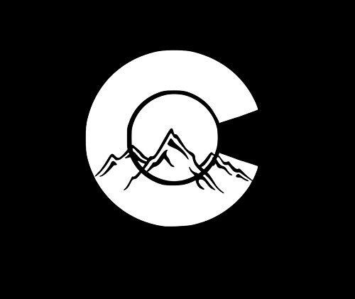 LLI Colorado C Mountains Logo Decal Vinyl Sticker  Cars Trucks Vans Walls Laptop  White  5.5 x 5.4 in  LLI1675