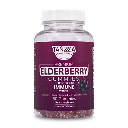 Elderberry Gummies  Immune System Support Gummy Vitamins  Zinc  and  Vitamin C Supplement  Sambucus Black Elderberry  Antioxidant Flavonoids for Kids  and  Adults