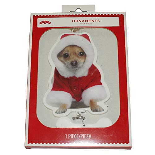 Connie N Randy Merry Christmas Chihuahua in Santa Suit Ornament