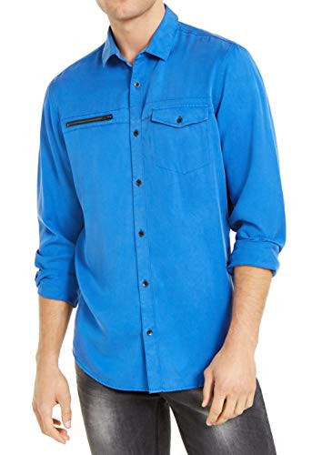 INC Mens Blue Long Sleeve Collared Button Down Casual Shirt Size S