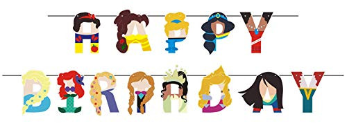 Disney Princess Birthday Party SuppliesHappy Birthday Banner for Girl