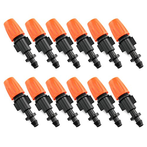 E-outstanding Micro Flow Dripper 12PCS Micro Spray Adjustable Garden Sprinkler Head Atomizers Sprinklers Drip Irrigation Misting Nozzles E-outstanding Micro Flow Dripper 12PCS Micro Spray Adjustable Garden Sprinkler Head Atomizers Sprinklers Drip Irrigation Misting Nozzles