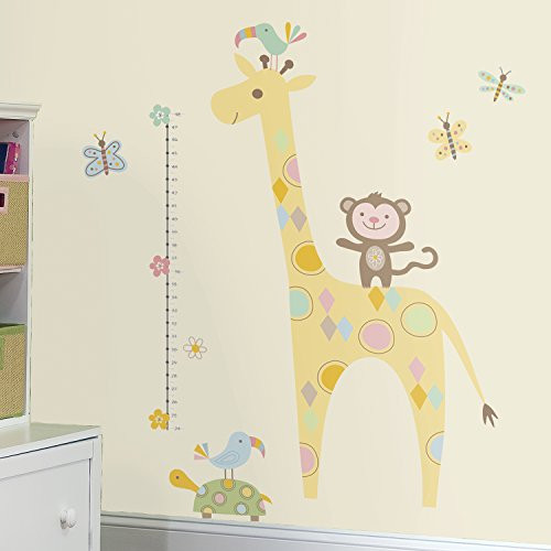 RoomMates RMK3543GM Tribal Baby Animal Growth Chart Peel and Stick Wall Decals