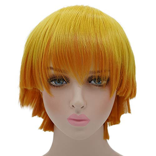 Demon Slayer Agatsuma Zenitsu Cosplay Wig Short Yellow Wigs SyntheticYellow plus Orange