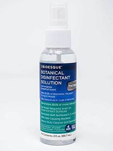Bioesque Botanical Disinfectant Solution - 3 Oz Pump Spray Bottle - Convenient Travel Size