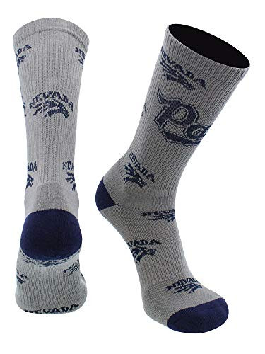 TCK Nevada Wolf Pack Socks Mayhem Crew Socks SilverBlue Large