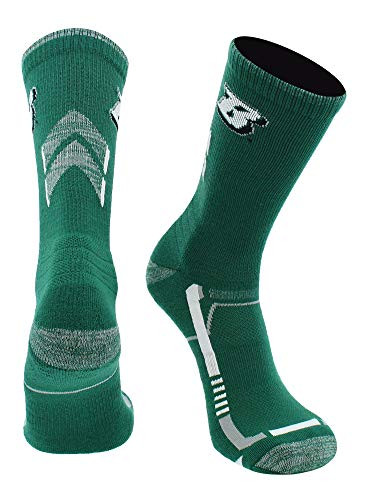 TCK Binghamton Bearcats Champion Crew Socks Dark GreenWhite Large