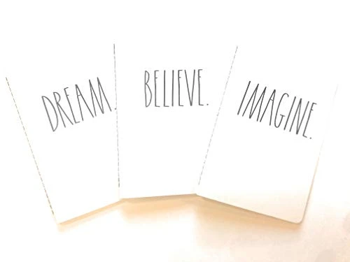 Rae Dunn 3 Pack Notebook Lined Pages Imagine Dream Believe