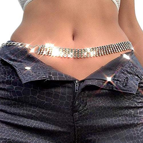 Asooll Silver Crystal Waist Body Chain Rhinestone Belly Chain Boho Beach Bikini Chains Party Nightclub Body Accessories Jewelry for Women and Girls Asooll Silver Crystal Waist Body Chain Rhinestone Belly Chain Boho Beach Bikini Chains Party Nightclub Body Accessories Jewelry for Women and Girls