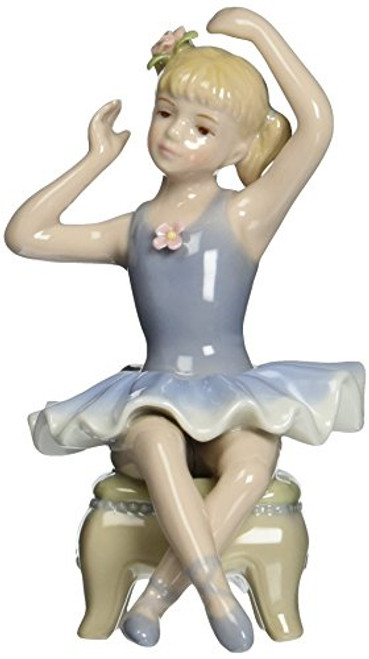 Cosmos 96533 Fine Porcelain Ballerina on Chair Figurine, 5-1/2-Inch