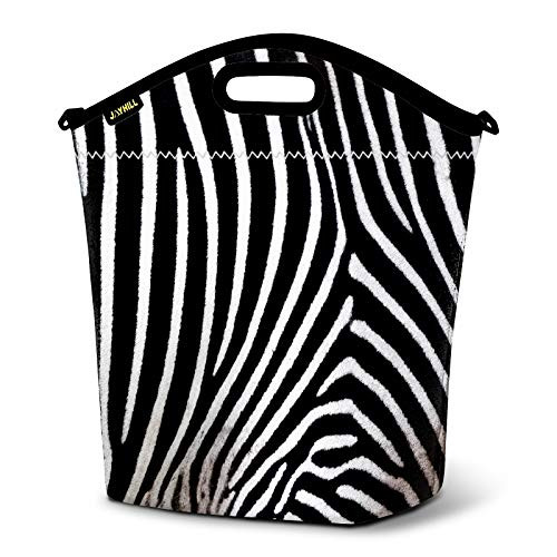 Neoprene Lunch Bag Large Lunch Tote Bag Lunch Box Bag Zebra Lunch Tote for Women Men Insulated Lunch Cooler Bag for Work School Picnic - Zebra