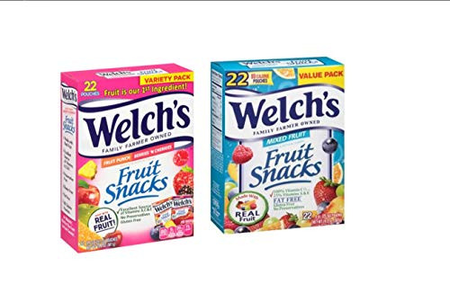Welchs Mixed Fruit and Berries N Cherries Snacks 22 Count Each 2 Pack