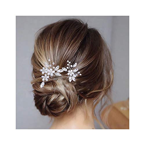 Campsis Peral Bride Wedding Hair Pins Silver Crystal Hairpin Silver Sparkly Rhinestones Bridal Flower Hair Accessories for Women and GirlsPack of 2 silver Campsis Peral Bride Wedding Hair Pins Silver Crystal Hairpin Silver Sparkly Rhinestones Bridal Flower Hair Accessories for Women and GirlsPack of 2 silver