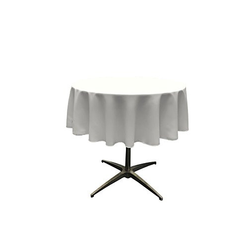 LA Linen Tablcloth Polyester Poplin Tablecloth 58-Inch Round, White