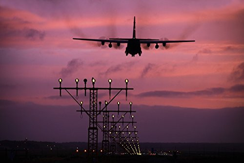 Posterazzi A C-130J Super Hercules landing at Ramstein Air Base Germany Poster Print 17 x 11