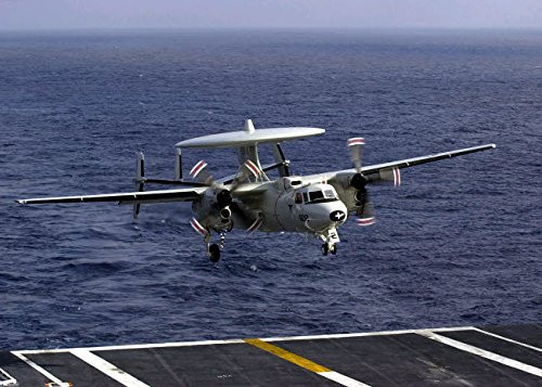 Posterazzi Poster Print Collection an E-2C Hawkeye Approaches the Flight Deck Aboard Uss Nimitz Stocktrek Images 17 x 11 Multicolored