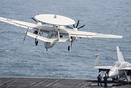 Posterazzi Poster Print Collection an E-2C Hawkeye Takes Off from the Flight Deck of Uss Nimitz Stocktrek Images 17 x 11 Multicolored