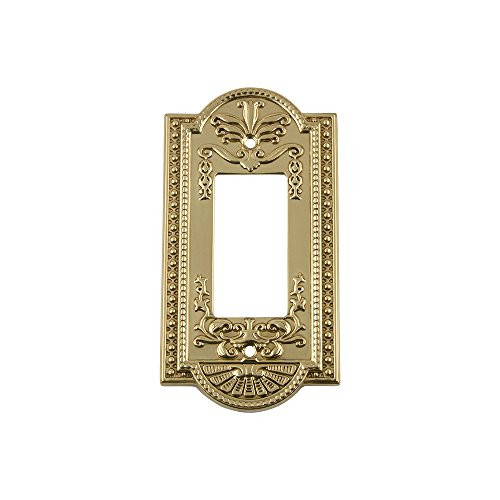 Nostalgic Warehouse 720073 Meadows Switch Plate with Single Rocker, Unlacquered Brass